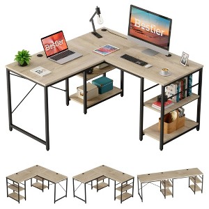 Bestier 55 Inch Two Person L-Shaped Computer Desk - 1 of 4