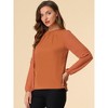 INSPIRE CHIC Women's Chiffon Semi Sheer Keyhole Neck Elegant Work Blouse - 2 of 4