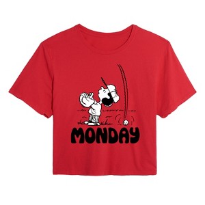 Women's - Peanuts - Lucy Monday Cropped Graphic T-Shirt - 1 of 4