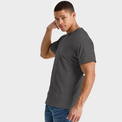 Мужские футболки Hanes Essentials Men's Cotton T-Shirt, 4-Pack Charcoal Heather XL — фото 4
