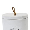 Melrose Stoneware Happy Sentiment Canister (Set of 2) - 2 of 4