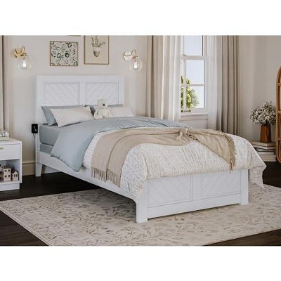 AFI Furnishings Canyon Twin Foundation Bed Frame with Matching Footboard, White