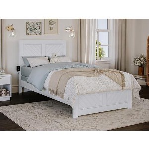 AFI Furnishings Canyon Twin Foundation Bed Frame with Matching Footboard, White - 1 of 4