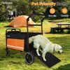 Petbobi Dog Wagon Stroller for Large Dogs – Foldable All-Terrain Pet Wagon with Ramp, Push & Pull Design, Orange - 2 of 4