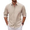 COOFANDY Men's Long Sleeve Button Down Shirts Casual Untucked Dress Shirt Beach Wedding Shirts - 3 of 4