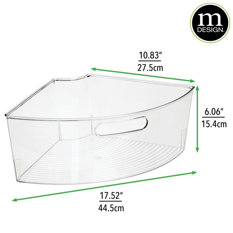 mDesign Plastic Lazy Susan Organizer Bins with Handle for Kitchen, 4 of 10