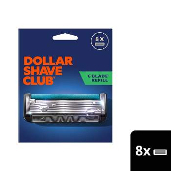 Dollar Shave Club 6-Blade Razor Refill - Compatible with 4 and 6 Blade Handles - 8ct