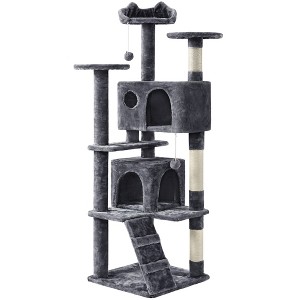 Yaheetech 61.5"H Cat Tree with 2 Condos for Kittens Small Cats - 1 of 4