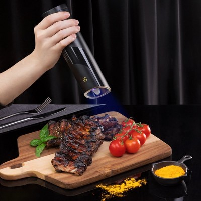Black Electric Salt and Pepper Grinder Set with LED Light