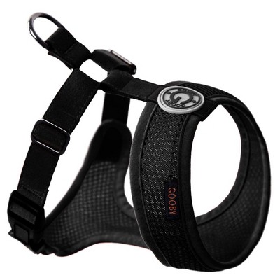 Gooby Freedom Harness II, Choke Free Mesh Harness for Small Dogs with Microsuede Straps, Black, Small