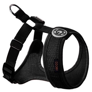 Gooby Freedom Harness II, Choke Free Mesh Harness for Small Dogs with Microsuede Straps, Black, Small - 1 of 1