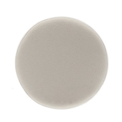 Cream Boucle Round Pouf Ottoman Footstool