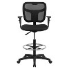 Emma and Oliver Mid-Back Black Mesh Back Height Adjustable Drafting Chair - 4 of 4