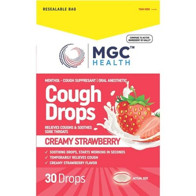 MGC Cough Drops Creamy Strawberry, 30 Ct
