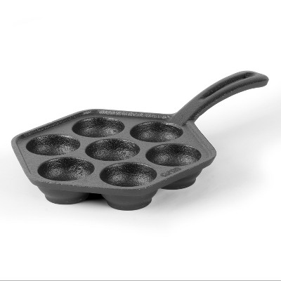 Commercial Chef Cast Iron Mini Pancake Pan, Silver Dollar Pancake Griddle, Easy to Clean Pancake Maker, Heats Evenly, Makes 7 Mini Silver Dollar