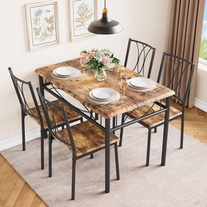 5-Piece Dining Set for 4 - Rectangular Table, Fits Small Spaces/Apartments - 1 of 4