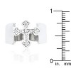 Slickblue Silver Cross Band Ring with Round Cubic Zirconia, Silvertone Finish, Size 4 to 10 - 3 of 4