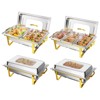 ROVSUN 9QT Chafing Dishes for Buffet, Stainless Steel Chafing Dish Buffet Set with Glass Window [Elegant Gold and Silver Colors] for Party Wedding - 2 of 4