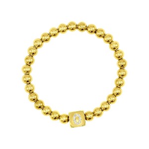 Adornia 14k Gold Plated Initial Cube Stretch Bracelet - 1 of 3