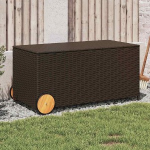 Garden Storage Box Brown PE Rattan Medium Modern - 1 of 4
