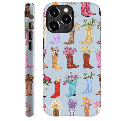 BONGEEK Generic Case Compatible with iPhone 16Pro,Scratch Resistant Hybrid 6-Layer Hard Shell Phone Case,Cowgirl Boots Western Flower Aesthetic