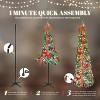 VINGLI 6ft Pre-Lit Pop Up Christmas Tree with 150 Lights, Fully Decorated Flocked Pencil Collapsible Tree - 4 of 4