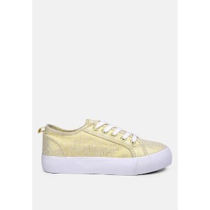 Glam Doll Knitted Sliver Platform Sneakers - 1 of 4