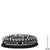 Steeltime Men's genuine black leather/stainless steel/black lava & hematite beads 3pcs bracelets set - 3 of 4