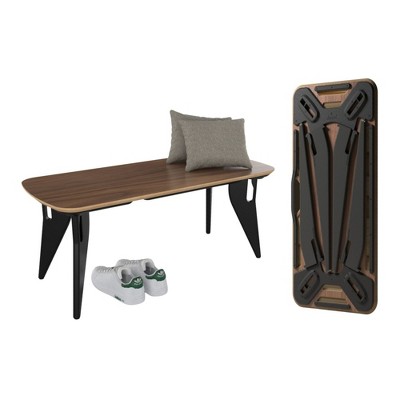 Hoek Bench, 42" x 18", Tool-Free One-Click Assembly, Minimalist & Sustainable Dining Seating, Modern Space Saving, Foldable & Portable