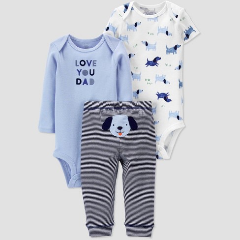  Carter's Baby Boys' 3 Pc Set - Blue Stripe Elephant - Newborn:  Infant And Toddler Pants Clothing Sets: Clothing, Shoes & Jewelry