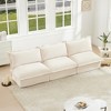 Modern Modular 3-Seater Armless Sofa, Deep Seat Chenille Fabric Couch, Free Combination, Removable Covers, High-Back Cushions, Convertible Sectional - 3 of 4