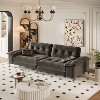 TiramisuBest 104.7" Modern 4-Seat Cloud Sofa,Tufted Chenille Couch with Metal Legs & 2 Pillows for Living, Bedroom, Apartment,Beige - 2 of 4