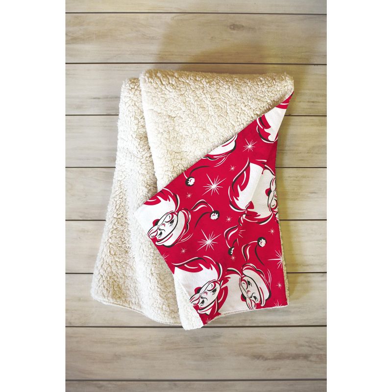 Heather Dutton Tis The Season Retro Santa Red Fleece Blanket - Deny Designs, 2 of 3