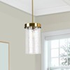 PAKOKULA 60-Watt 1-Light Gold Finished Pendant Light with Etched Glass Shade - 4 of 4
