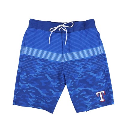 G-III Sports Mens Texas Rangers Lined Camo Swim Bottom Trunks