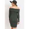Hello Miz Women's Ribbed Off Shoulder Long Sleeve Bodycon Maternity Dress - 3 of 4