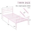 VECELO Metal Platform Bed Frame Simple Mattress Foundation with Vintage Headboard & Footboard - 3 of 4
