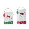 Transpac Wood 5.51 in. White Christmas Snowman Block Decor Set of 2 - 2 of 4