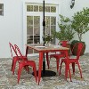Merrick Lane Indoor/Outdoor Dining Table with Umbrella Hole, 30" x 60" All Weather Poly Resin Top and Steel Base - 2 of 4