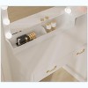Vanity Desk with Mirror, LED Lights and Power Outlet Makeup Table with 3 Drawers and Storage Shelves Dressing Table for Bedroom Dressing Room White - 4 of 4