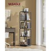 4-Tier Rotating Bookshelf, Bookcase with Bookends for Small Spaces, Corner Shelf, Steel Frame - 3 of 4