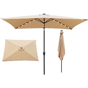 Sapphtopaz 10x6.5Ft Patio Outdoor Umbrella Rectangular Umbrellas 6 Sturdy Ribs with Crank and Push Button Tilt for Garden, Pool - 1 of 4