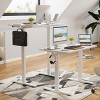 INFURNIC Desks Adjustable Height Sit Stand Workstation Computer Desk with Splice Board for Home Office, White, 40.55"*24"*45" - 3 of 4