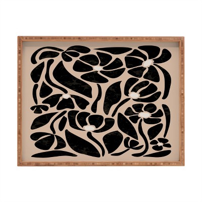 DorisciciArt Mid Century Modern Floral F Rectangular Tray - Deny Designs