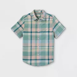 Boys' Woven Button-Down Short Sleeve Shirt - Cat & Jack™
