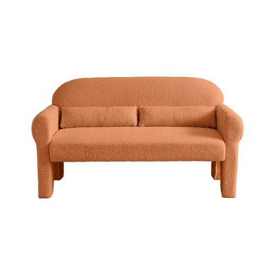 NicBex 56.3 Inch Boucle Loveseat Sofa Modern Comfy 2 Seater Couch with Armrest and Lumbar Pillow for Living Room,Apartment