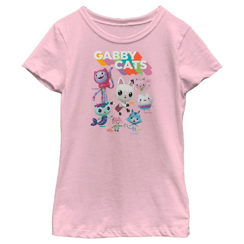 Girl's Gabby's Dollhouse Kitty Characters T-Shirt, 1 of 5