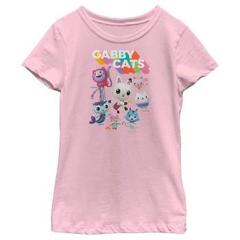 Girl's Gabby's Dollhouse Kitty Characters T-Shirt