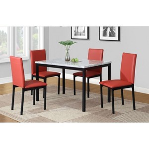 NicBex Dining Table Set for 4 Morden Counter Height Table with Faux Marble Tabletop and 4 Faux Leather Chairs for Kitchen - 1 of 4