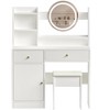 Okak Fashion Vanity Desk with Mirror Vanity Mirror with 3 Color Adjustable Dressing Table with Cushioned Chair - 4 of 4